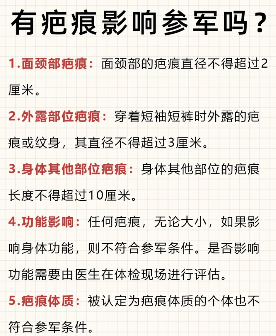 什么樣的疤痕不能當(dāng)兵？深度解析征兵體檢標(biāo)準(zhǔn)中的疤痕要求，征兵體檢標(biāo)準(zhǔn)中的疤痕要求深度解析，哪些疤痕影響當(dāng)兵資格？